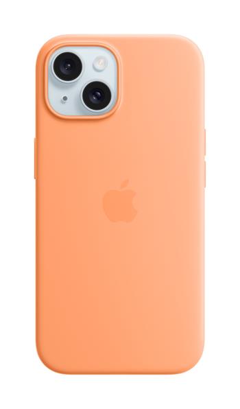 Apple iPhone 15 Silicone Case with MagSafe - Orange Sorbet