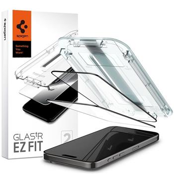 Spigen Glass tR EZ Fit 2 Pack, FC Black - iPhone 15 Pro Max