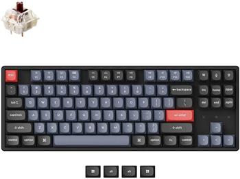 Keychron K8 Pro Swappable RGB Backlight Aluminum Brown Switch, Black - US