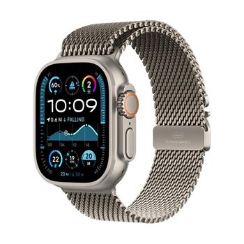 Apple Watch Ultra 2 GPS + Cellular 49mm Natural Titanium Case with Natural Titanium Milanese Loop - S