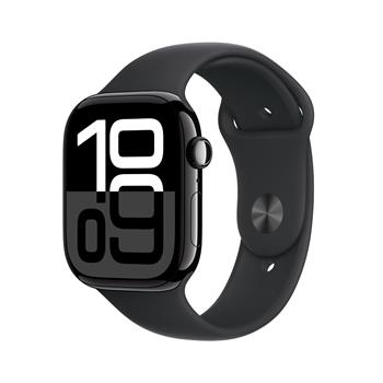 Apple Watch Series 10 GPS 42mm Jet Black Aluminium Case with Black Sport Band - S/M